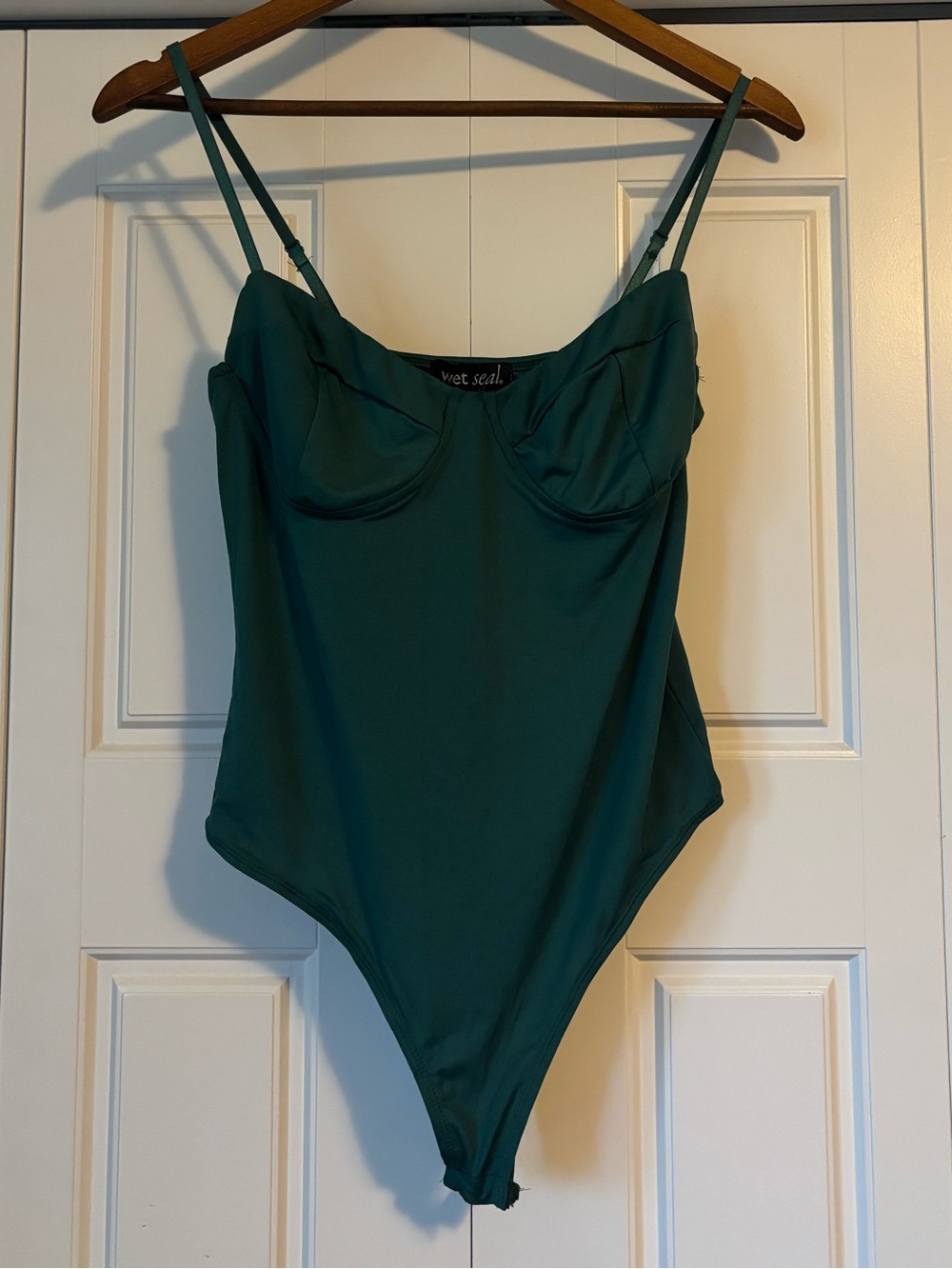Wet Seal, emerald green bustier style bodysuit